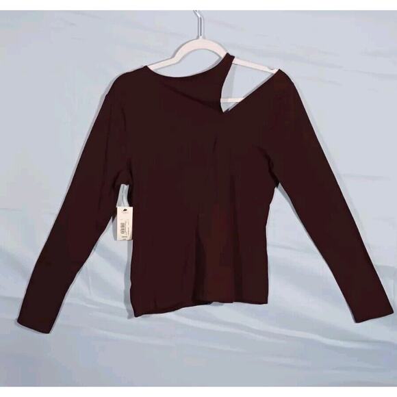 Bold Elements Cut to Curve Women's Medium Long Sleeve Cut-Out Burgundy Top NWT - Picture 6 of 8